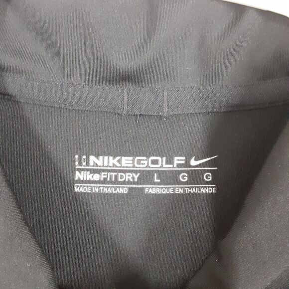 Nike Golf Fit Dry WF Adult Mens L Black Short Sleeve Polo Shirt - Picture 5 of 10